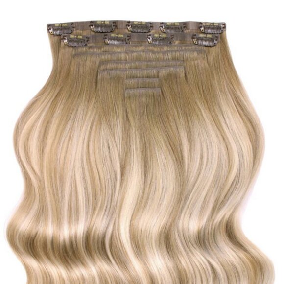 New! Foxy Locks Invisible Clip ins 20 inch 200 grams in creme brulee - Picture 1 of 7